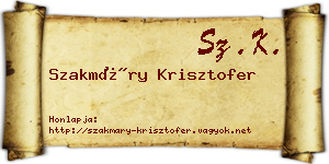 Szakmáry Krisztofer névjegykártya