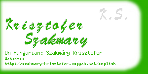 krisztofer szakmary business card
